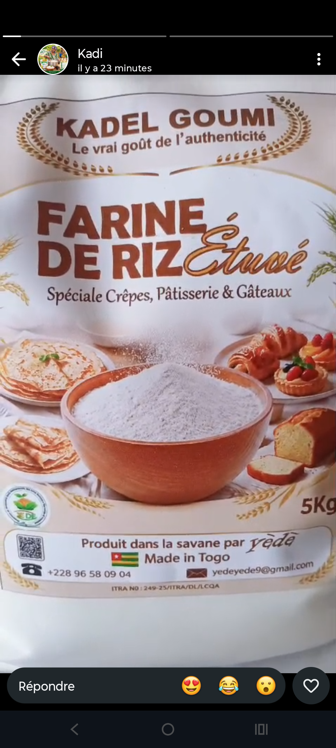 Farine du riz étuvé