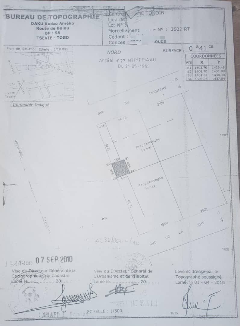 1/4 DE LOT À VENDRE