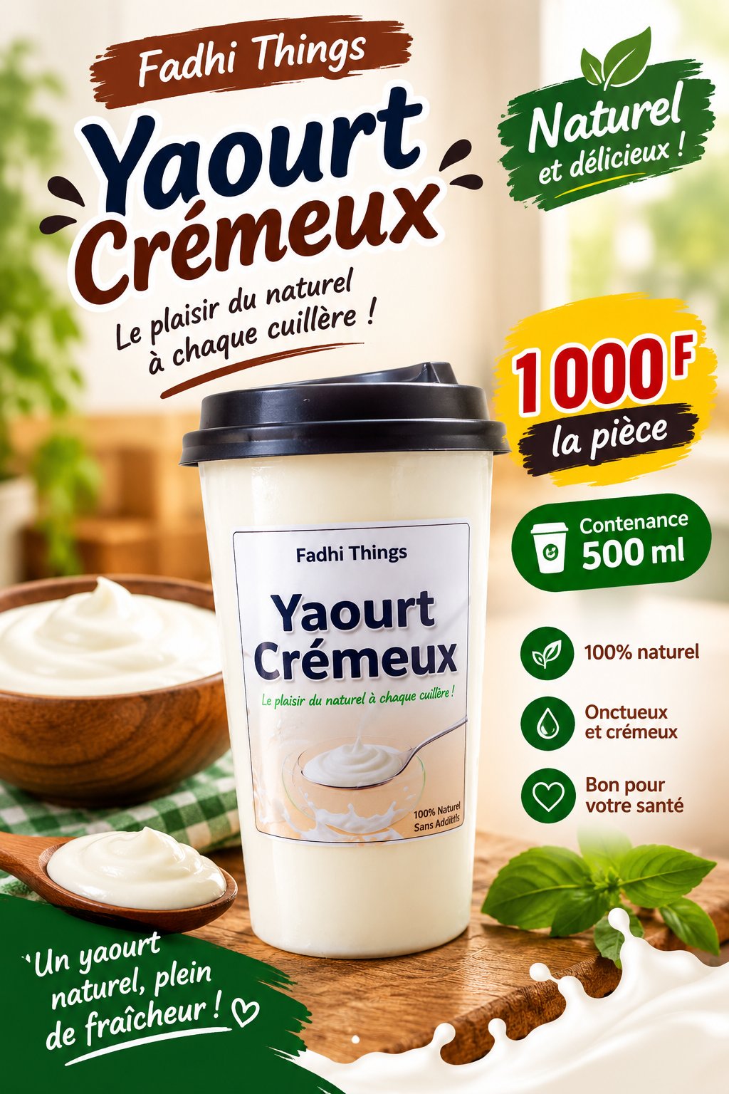 yaourts nature 500 ml